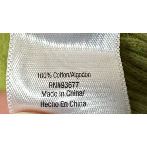 St Johns Bay Green Argyle Cotton Women’s V-Neck Sweater Size Small S - Picture 4 of 6